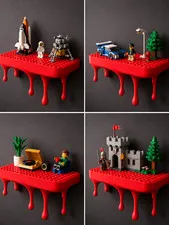 LEGO Red Display Stand Platform Baseplate Table for Display Brick Stand