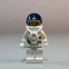 LEGO Astronaut Minifigure White Space Suit Blue Helmet Incomplete