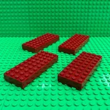 Lego Brick 4 x 10 (6212) - Thick Brick - Dark Red : Pack of 4