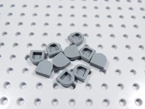 LEGO Lot of 10 Dark Bluish Gray 1x1 Smooth Half Round Tiles Plates BE