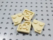 LEGO Lot of 4 Tan 2x2 Cut Corner Plates BO