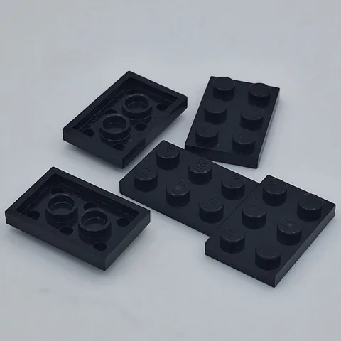 Lego - 5 Basic Black Plate 2 x 3 3021