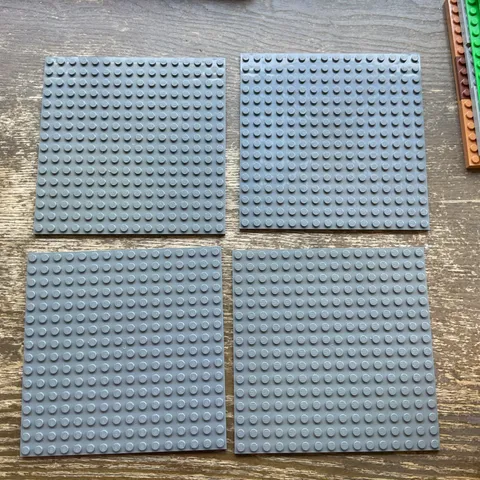 LEGO Lot of 4 Base Plate Base Plates Board 16x16 Gray 5x5 Inch