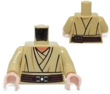 LEGO Minifigure Torso Star Wars Qui-Gon Jinn 75096 tan robe orange shirt 6032062