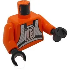 LEGO Star Wars Torso SW Rebel Pilot Pattern / Orange Arms / Black Hands inv.625
