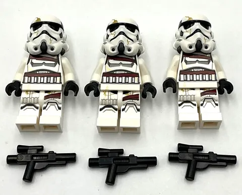 Lego 3 New Star Wars Night Troopers White Helmet Blasters from Set 75385 Figs