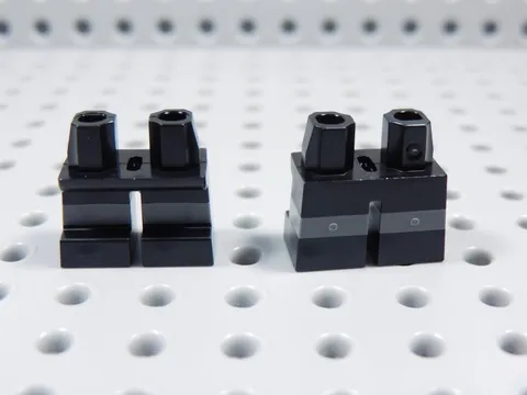 LEGO Lot of 2 Short Black Legs Pants Minifig Gray Stripe BT