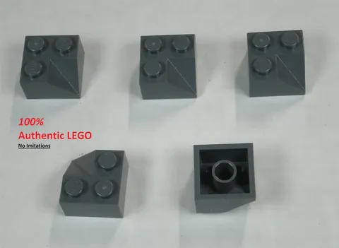 LEGO NEW 2x2 Dark Stone Grey Slope Double Concave (5x) 6477380 Brick 4723