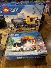 New LEGO City Cement Mixer Set #60478 371 pcs Construction & 60488 Fries Truck