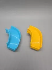 Lego Duplo Lot Of 2  Slide short curved Blue & Yellow
