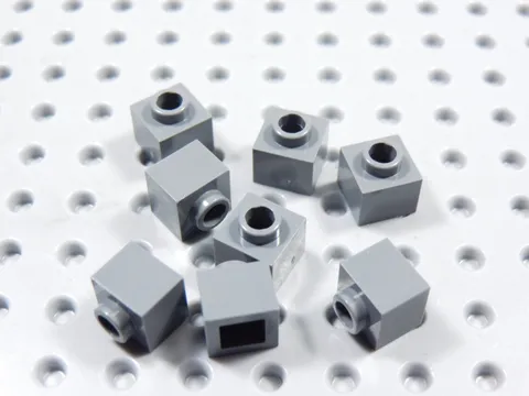 LEGO Lot of 8 Dark Bluish Gray 1x1x2/3 Modified Bricks w/ Open Stud BE