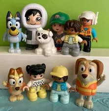 Mixed Up Lot Of 10 Different Small Figures Duplo Bluey Ryan ++