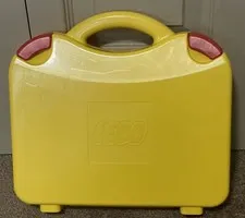 LEGO Yellow & Orange Plastic Carrying Case Storage Box With Dividers