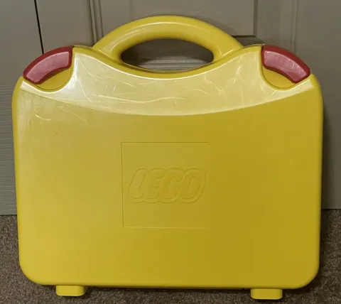 LEGO Yellow & Orange Plastic Carrying Case Storage Box With Dividers