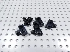 LEGO Lot of 5 Black 1x2 Plates w/ Locking Finger on Side BF