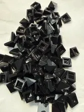 LEGO-NEW-#7826-BLACK-SLOPE 30/1 X 1 X 2/3 DBL CONVEX CENTER-5 PIECES