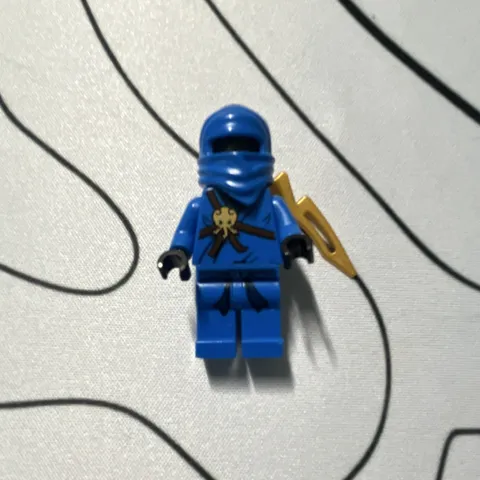 LEGO Ninjago Blue Ninja Jay nj004 Placeholder Head w/ Golden Weapon Authentic