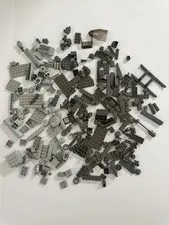 LEGO Gray Parts Lot Plates Bricks Slopes Dish Panel Pieces MOC Builder Lot