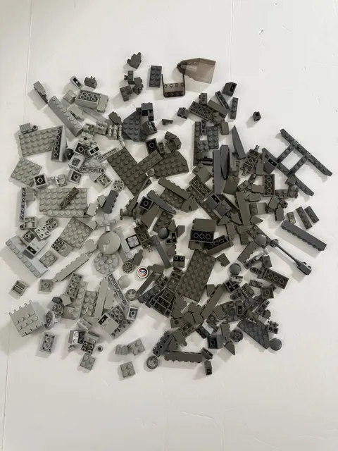 LEGO Gray Parts Lot Plates Bricks Slopes Dish Panel Pieces MOC Builder Lot