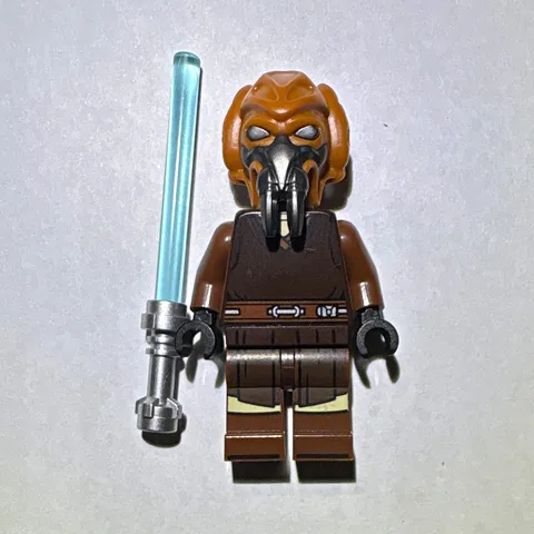 LEGO Star Wars Plo Koon Minifigure w/ Blue Lightsaber - Great Condition