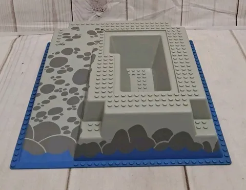 Lego Gray Blue Raised Baseplate For 6277 Trading Post 6276 or El Dorado Fort