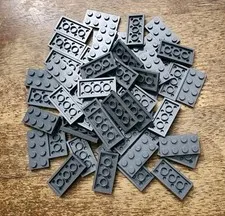 LEGO Dark Bluish Gray Plate 2 X 4 QTY 50 Part No. 3020. New