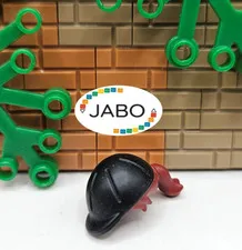 (S12 / 5 / 23) LEGO 92254pb01 Hair Combo with Ponytail Riding Helmet Dark Red
