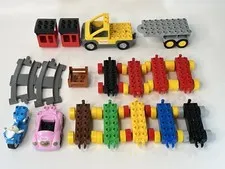 Lego Duplo -Train Base Cars Parts Lot Minnie Mouse Pizza Planet Motorcycle