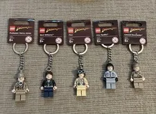 LEGO Indiana Jones Minifigure Keychain Lot All NWT ! Henry Jones Mutt Pilot ! NR