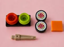 NEW LEGO Sushi Salmon Sashimi Chopsticks Wasabi Ginger , Lot- Minifigure Food