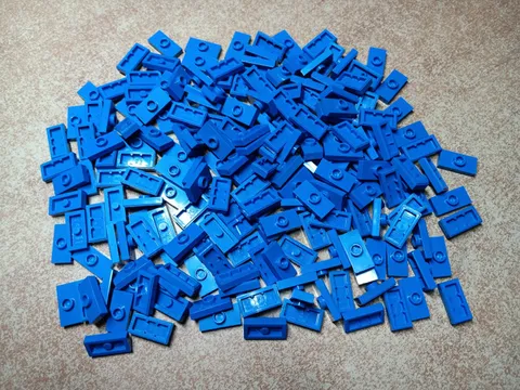 LEGO BULK LOT 200 BLUE MODIFIED JUMPER STUD PLATES 1X2  #3794