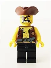 LEGO® Minifigure Pirates pi162 Pirate 4 Vest and Anchor Eye Patch