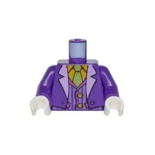 LEGO - Minifig, Torso Lavender Lapels, Striped Vest, Orange Shirt & Green Tie