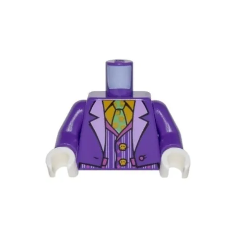 LEGO - Minifig, Torso Lavender Lapels, Striped Vest, Orange Shirt & Green Tie
