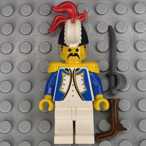 Lego Pirates Minifigure PI004B Imperial Soldier Governor with Red Feather