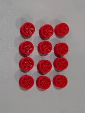 Lego Qty 12 - Red - 56145 Wheel 30.4mm D. x 20mm with No Pin Holes and Reinforce