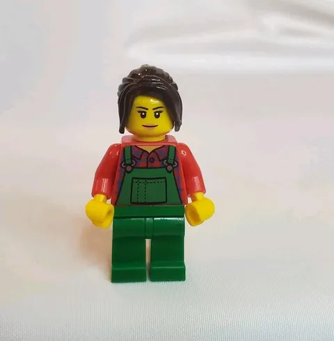 LEGO Town Minifigure Lawn Worker - Green Overalls (Genuine)