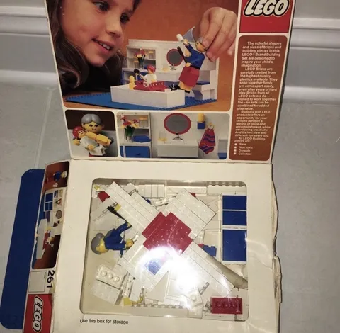 Old Lego 1978 Bathroom Model 261 Vintage Set Over 160 pieces -used Retro