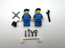 LEGO Car Mechanic workers minifig lot tools accessories city town Blue