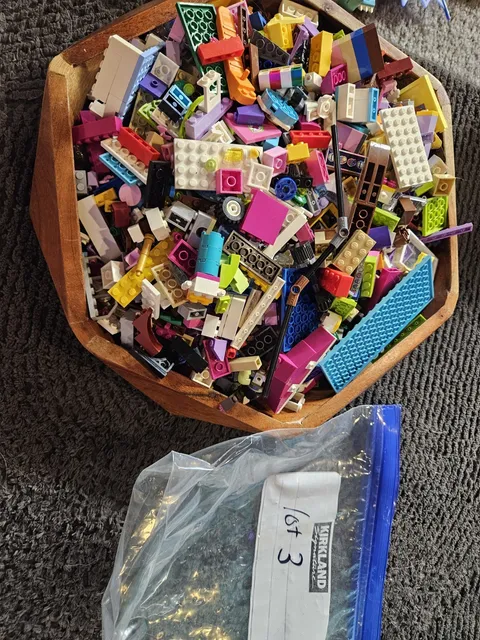 Lot 3: Large Gallon Sized LEGO Bulk Lot Girl Pink White Disney Elves Friends
