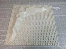 Vintage 1980s LEGO Base Plate – Lunar Space Crater Moon Raised, Old Gray – 3947a