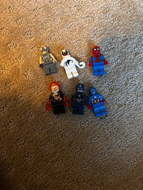 Lego Super Heros minifigure lot of 6 -Bane, Captain America, Spiderman and MORE