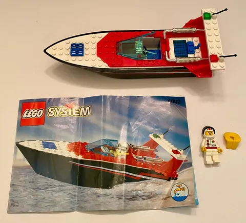 LEGO 4002 Boats Riptide Racer Complete Set w/Minifig, Stickers & Manual - No Box