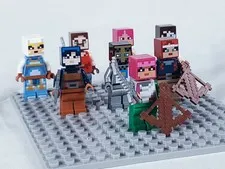 LEGO Minecraft Minifigure Lot of 8 Dungeons Skull Arena Player Skins