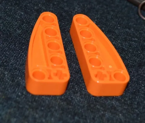 (2) 2x5 Orange Rounded Bracket w/ Holes Technic Thick Oval ~ NEW Lego Parts ~