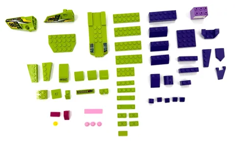 LEGO Lime Green & Purple Replacement Parts 50+ Pieces + Car Parts & More