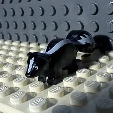LEGO - Skunk w/ White Markings - Animal Control Zoo Farm Black Minifigure City 
