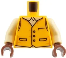 Lego 71050 Spider Web-Slinger Minifig TORSO Light Orange Vest Brown Hands sp11