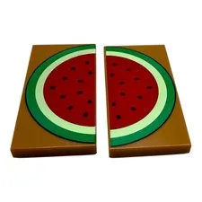 LEGO ® 2x Bluey 2x4 tile watermelon print 87079pb1540 tile fruit printed