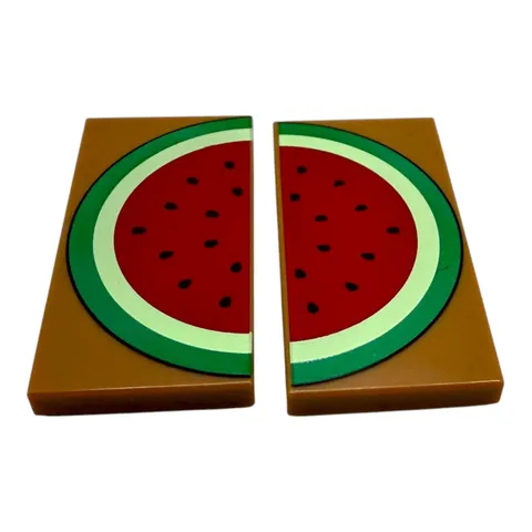 LEGO ® 2x Bluey 2x4 tile watermelon print 87079pb1540 tile fruit printed